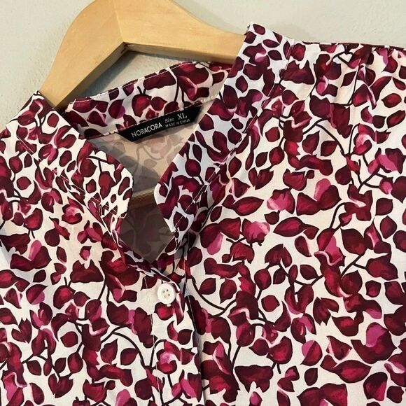 Noracora Pink Floral Button Down Top Blouse XL - Picture 3 of 5